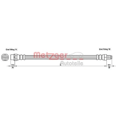 Bilde av METZGER 4110272 Bremseslange 419 MINI: Hatchback, Cabrio