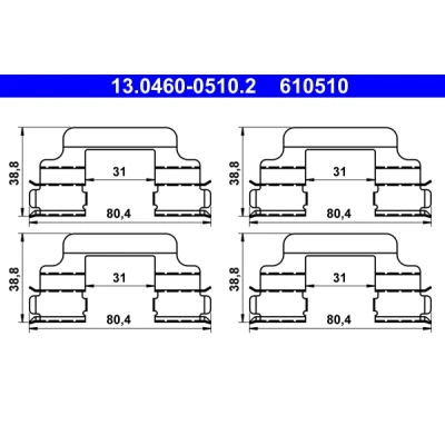Bilde av Tilbehørsett, bremseklosser, Framaksel, peugeot,seat,skoda,vw, 6Q0 615 269