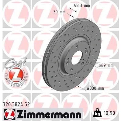 Bilde av ZIMMERMANN 320.3824.52 Bremseskiver 330 30 7/5 5 114 innvendig ventilert, hullet belagt KIA: Optima / K5 Sportswagon, Sedan
