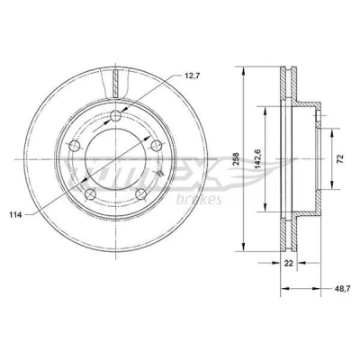 Bilde av Bremseskive TOMEX Brakes TX 70