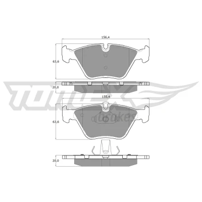 Bilde av TOMEX brakes TX 13 20 Bremseklosser framaksel klargjort for slitasjeindikator BMW: X3, 3 Sedan, Touring, ROVER: 75, 75 Tourer