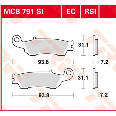 Bilde av TRW Organic Low Budget MCB791EC Bremseklosser