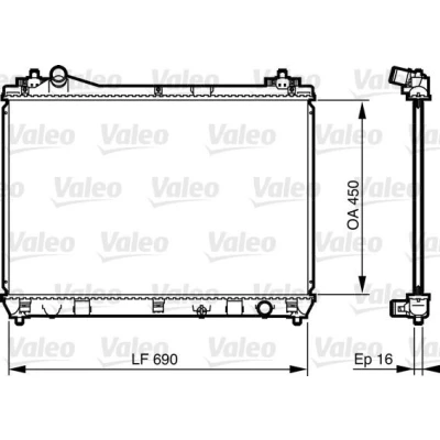 Bilde av VALEO 735433 Radiator Aluminium 450 698 16 uten kjølemiddelregulator Kjøleribber loddet SUZUKI: Grand Vitara 2 SUV