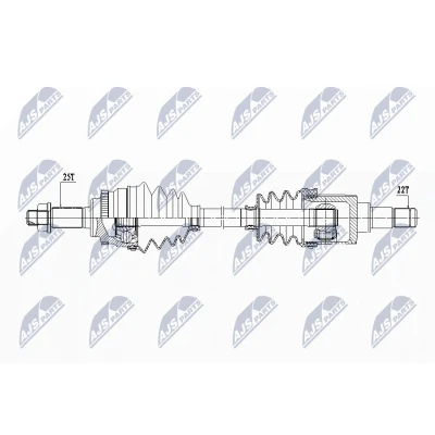 Bilde av NTY NPW SU 031 Drivaksel framaksel venstre 635, 59 SUZUKI: SWIFT 3
