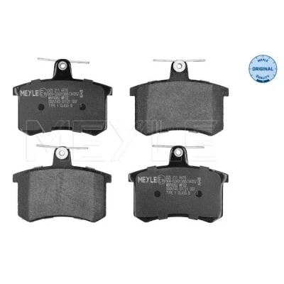 Bilde av MEYLE 025 211 4416 Bremseklosser ORIGINAL Quality bakaksel ekskl. slitasjevarselkontakt med antihyle blikk AUDI: A8 D2, A6 C4 Avant, A4 B5 Avant