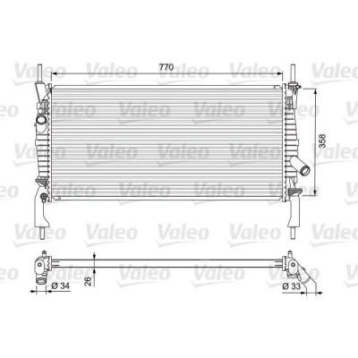 Bilde av VALEO 701731 Radiator Aluminium 770 358 26 uten hette Kjøleribber loddet