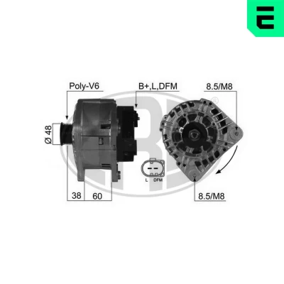 Bilde av ERA 210410A Dynamo 14V 120A VOLKSWAGEN: Transporter 4 Bus, 5 5, AUDI: A6 C5 Avant, A3 Sportback, A4 B5 Avant
