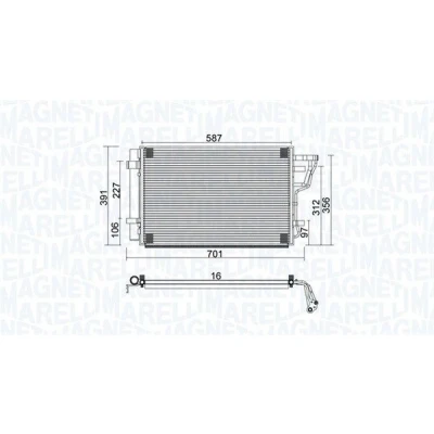 Bilde av MAGNETI MARELLI 350203951000 Kondensator med tørker 589x379,4x12 379,4 589 12 HYUNDAI: i30 I Hatchback
