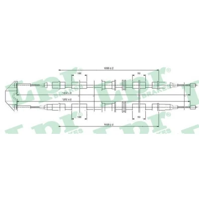 Bilde av LPR C0542B Bremsekabel 1252/1060+1060 Trommelbrems OPEL: Astra G Caravan