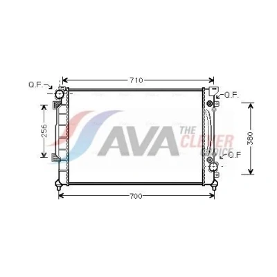 Bilde av PRASCO AIA2157 Radiator Aluminium 632 448 32 med hurtigkoplinger Kjøleribber loddet AUDI: A6 C5 Sedan