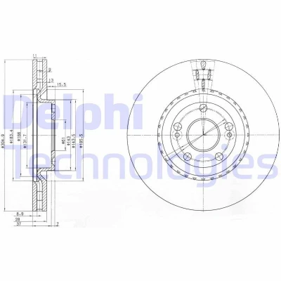 Bilde av DELPHI BG3685 Bremseskiver 305 28 5 ventilert oljet ubehandlet uten hjullager, ABS sensorring RENAULT: ESPACE 3