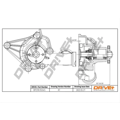 Bilde av Dr!ve+ DP2310.10.045 Vannpumpe med tetning mekanisk for vifteremdrift MITSUBISHI: COLT 1