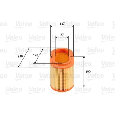 Bilde av VALEO 585690 Luftfilter 190 137, 230 Filterinnsats HYUNDAI: H 1 Cargo, / Starex MPV, Travel