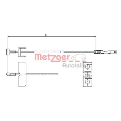 Bilde av METZGER 11.6803 Bremsekabel senter 1585 COFLE OPEL: Vivaro A Combi, Van, NISSAN: Primastar Minibuss, RENAULT: TRAFIC 2 Bus