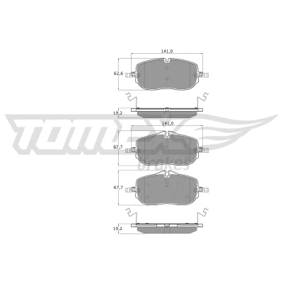 Bilde av TOMEX brakes TX 60 72 Bremseklosser framaksel klargjort for slitasjeindikator MERCEDES BENZ: C Klasse Sedan
