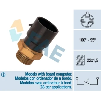 Bilde av Temperaturbryter, radiator ventilator, opel vectra a, a halvkombi, 1 251 116, 133, 256 951, 313 679, 337 177, 373 3