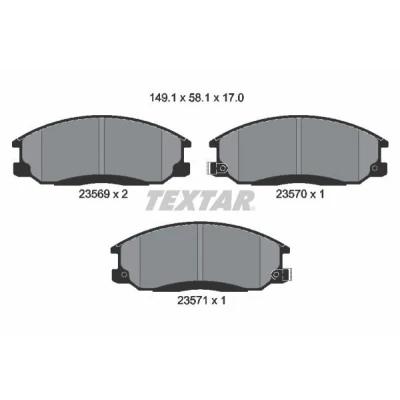 Bilde av TEXTAR 2356901 Bremseklosser med akustisk slitasjevarsel tilbehør SSANGYONG: Rexton / 2, W, Actyon Sports I Pick up