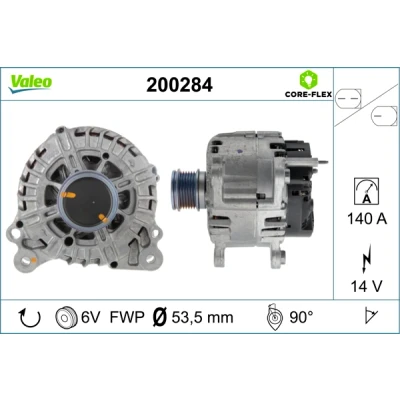 Bilde av VALEO 200284 Dynamo 14V 140A SKODA: Octavia 3 Combi, Superb III Stasjonsvogn, VOLKSWAGEN: Golf 7