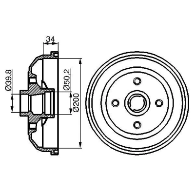Bilde av BOSCH 0 986 477 056 Bremsetrommel uten ABS sensorring 228 bakaksel