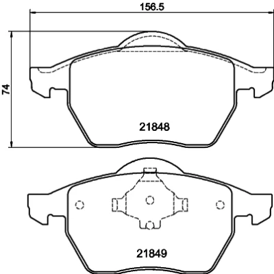 Bilde av HELLA 8DB 355 008 001 Bremseklosser ikke klargjort for slitasjeindikator VOLKSWAGEN: Sharan I, SEAT: Alhambra FORD: Galaxy Mk1 MPV