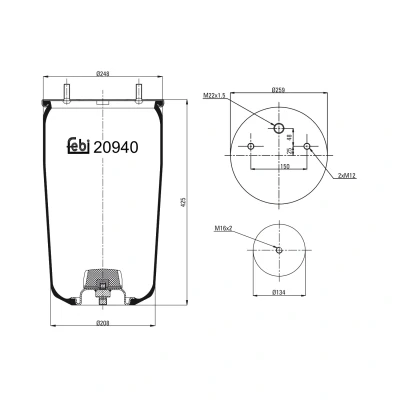 Bilde av FEBI BILSTEIN 20940 Fjærbelg, luftfjæring
