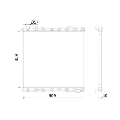 Bilde av MAHLE ORIGINAL CR 2151 000S Radiator Aluminium 859 909 40 uten ramme Kjøleribber loddet