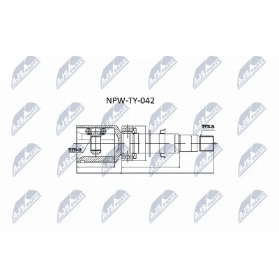 Bilde av NTY NPW TY 042 Drivknute girkassesiden TOYOTA: Avensis II Station Wagon, Hatchback