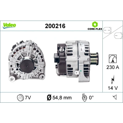 Bilde av VALEO 200216 Dynamo 14V 230A BMW: X5, 5 Touring, 7