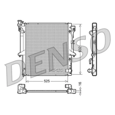 Bilde av DENSO DRM45018 Radiator Aluminium 525 632 16 MITSUBISHI: L200 / Triton IV Pick up