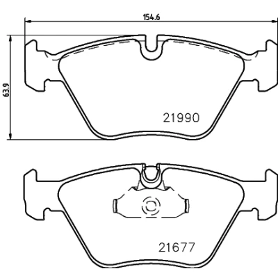 Bilde av HELLA 8DB 355 010 711 Bremseklosser klargjort for slitasjeindikator BMW: 5 Touring, Sedan