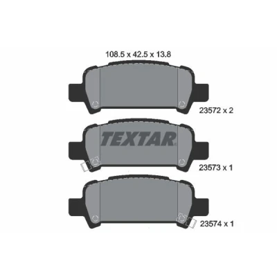 Bilde av TEXTAR 2357202 Bremseklosser med akustisk slitasjevarsel SUBARU: Legacy 4, Forester II, Outback III
