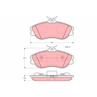 Bilde av TRW GDB815 Bremseklosser ikke klargjort for slitasjeindikator AUDI: 80 B4 Avant, Coupe B3, Sedan
