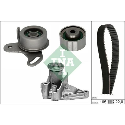 Bilde av INA 530 0427 31 vannpumpe + Registerreimsett med HYUNDAI: ACCENT 3 Stufenheck, Coupe II, KIA: RIO 2