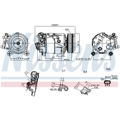 Bilde av NISSENS 891019 Kompressor 6VS14EC 12 PAG 46 YF R 134a BMW: 5 Touring, X3