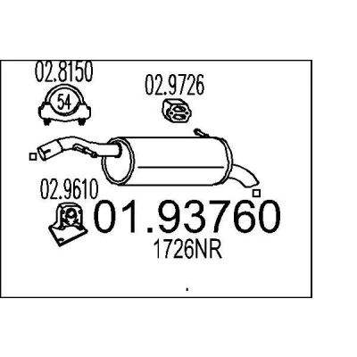 Bilde av MTS 01.93760 Sluttlyddemper 950 CITROËN: C3 I Hatchback