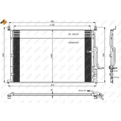 Bilde av NRF EASY FIT 35923 Kondensator med tetningsring 18 15,4 Aluminium 720 AUDI: A8 D3
