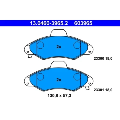 Bilde av ATE 13.0460 3965.2 Bremseklosser ikke klargjort for slitasjeindikator, ekskl. slitasjevarselkontakt FORD: Escort 5, 6, 6 Cabrio