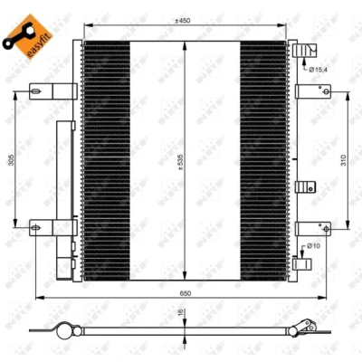 Bilde av NRF EASY FIT 35925 Kondensator med tørker, tetningsring 15,4 10 Aluminium 535