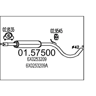 Bilde av Midtre eksospotte MTS 01.57500
