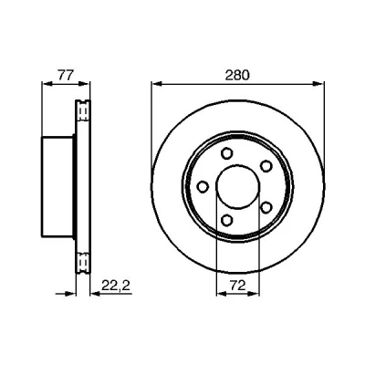 Bilde av BOSCH Bremseskive JEEP: Cherokee II, Comanche, Wrangler I SUV 22,2mm 5 114,3mm ventilert, innvendig ventilert oljet 0 986 478 694 J3251156,03251156