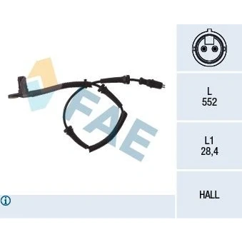 Bilde av FAE 78027 ABS sensor framaksel aktiv 2 552 RENAULT: MASTER Kasten, Pritsche/Fahrgestell