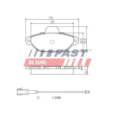 Bilde av FAST FT29084 Bremseklosser framaksel med integrert slitasjesensor HONDA: CR V 2, Accord 7 Limousine, Tourer