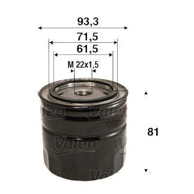 Bilde av VALEO 586110 Oljefilter M22x1.5 Påskruingsfilter HONDA: CRX 1, CIVIC 3 Hatchback