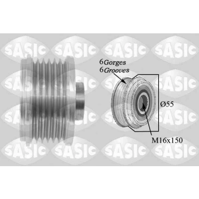 Bilde av SASIC 1674007 Remskive, generator RENAULT: MEGANE 2, NISSAN: Qashqai / Qashqai+2 I