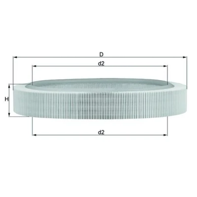 Bilde av MAHLE ORIGINAL LX 58 Luftfilter 59,5 363,0 Filterinnsats MERCEDES BENZ: W124 Coupé, Sedan, W123 Stasjonsvogn