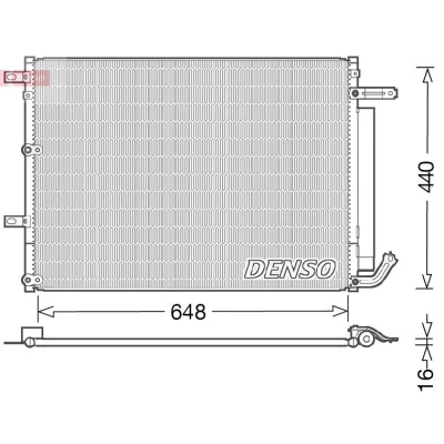 Bilde av DENSO DCN06018 Kondensator med tørker 608x453.7x16 R 134a 608