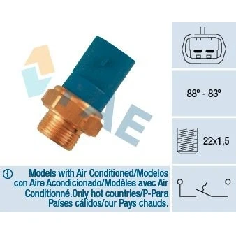 Bilde av EPS 1.850.102 Temperaturbryter, radiator ventilator M22x1,5 Made in Italy OE Equivalent OPEL: Calibra A, Vectra A Sedan, Astra F Caravan