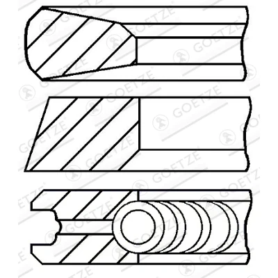 Bilde av GOETZE ENGINE LKZ Ring 08 427400 00 Stempelringsett 83 MERCEDES BENZ: GL, E Klasse Sedan