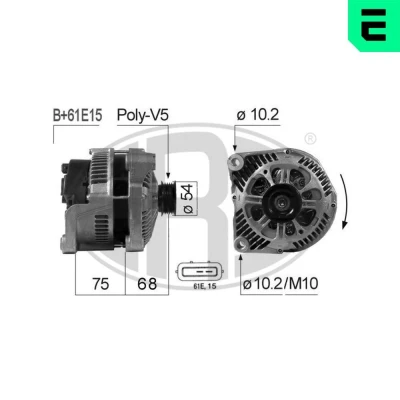 Bilde av ERA 210669A Dynamo 14V 150A BMW: 5 Sedan, 7, X5, LAND ROVER: Range Rover 3, OPEL: Omega B Caravan
