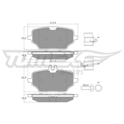 Bilde av TOMEX brakes TX 52 64 ABS sensor framaksel aktiv 700mm RENAULT: Trafic 3, 3 Bus